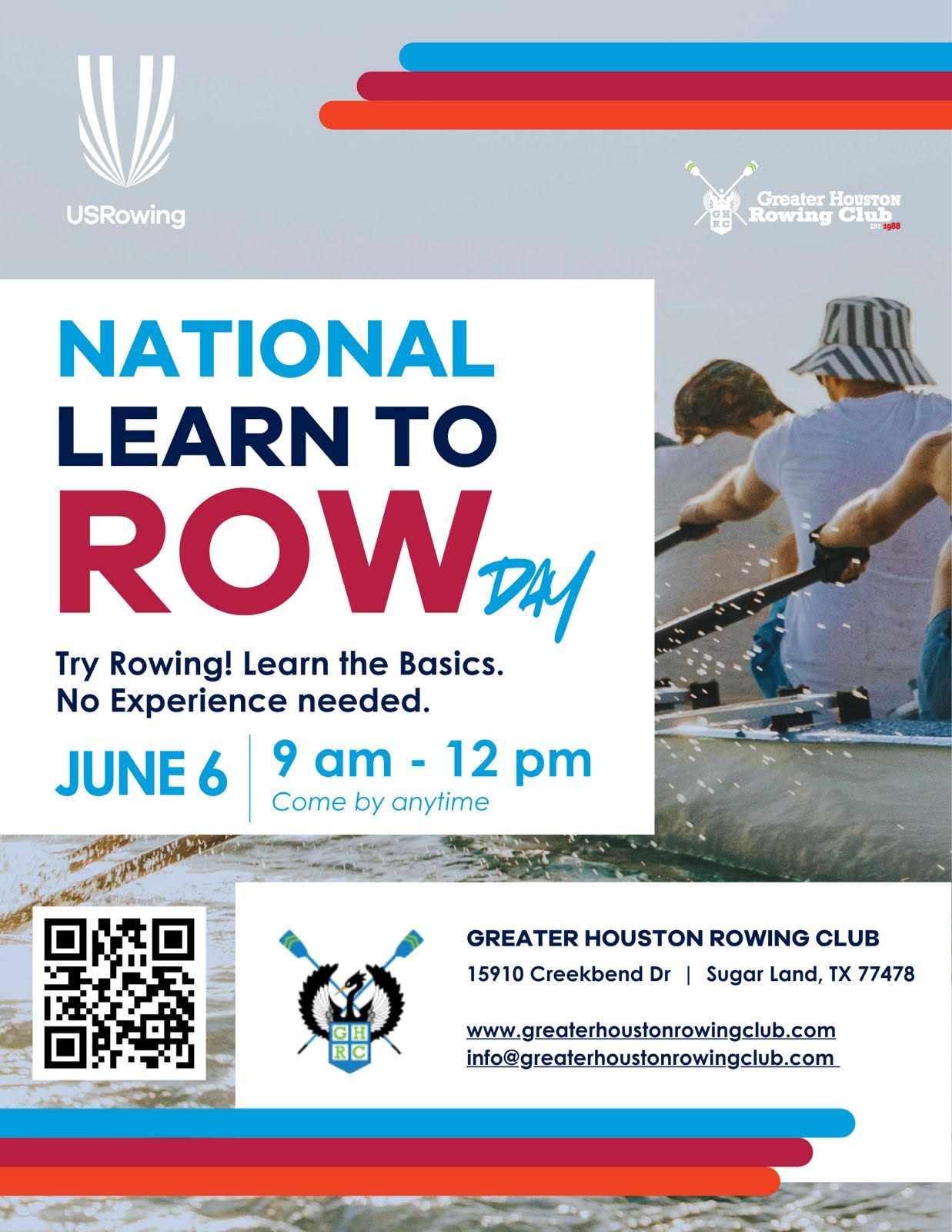 National Learn to Row Day - June 6, 9am-12pm